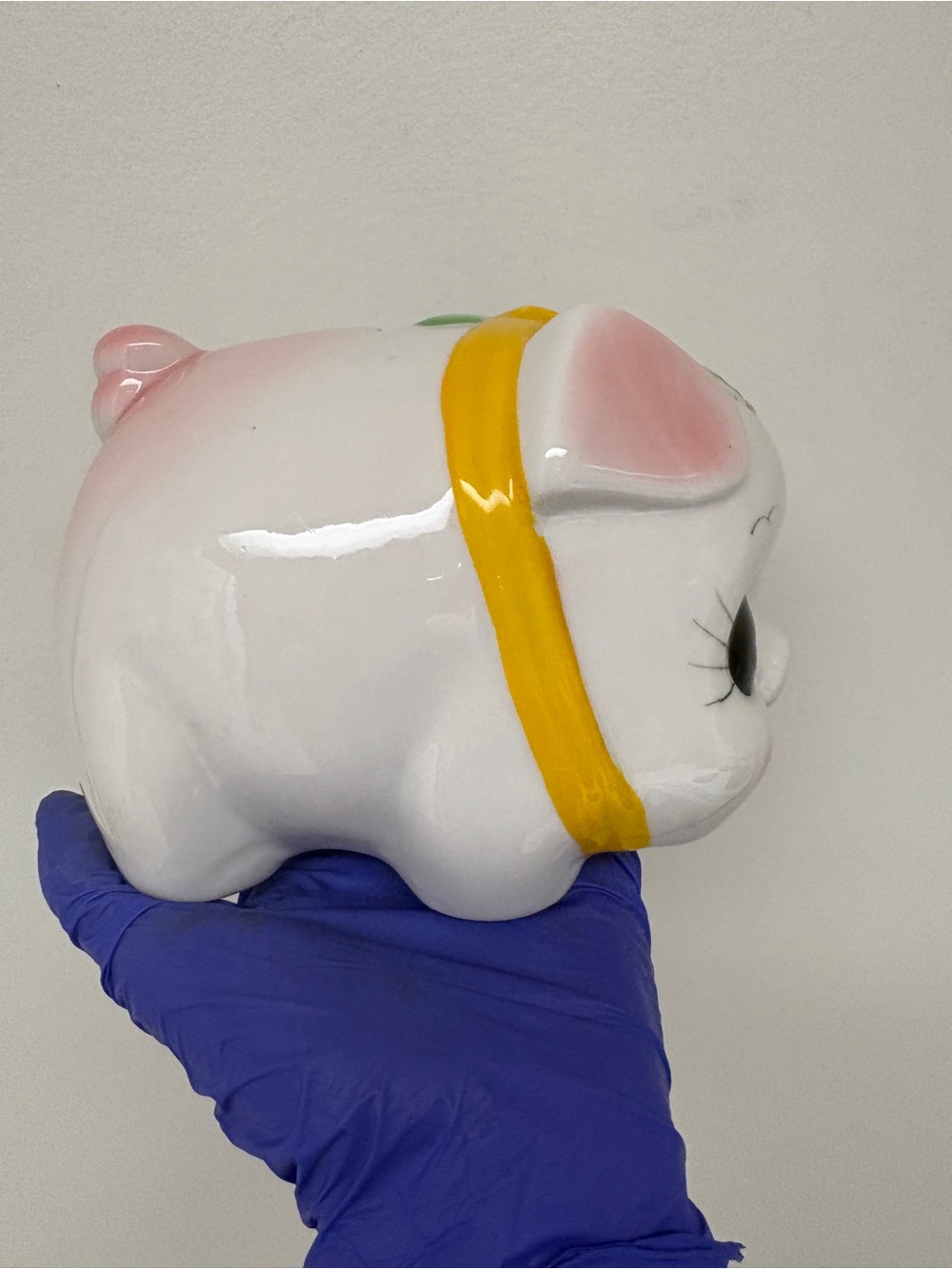 MCM Kitschy Ceramic Piggy Bank - Yellow Bow - Picture 2 of 10